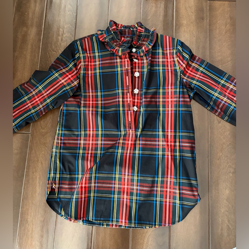 J. Crew Red and Blue Plaid Women’s Blouse